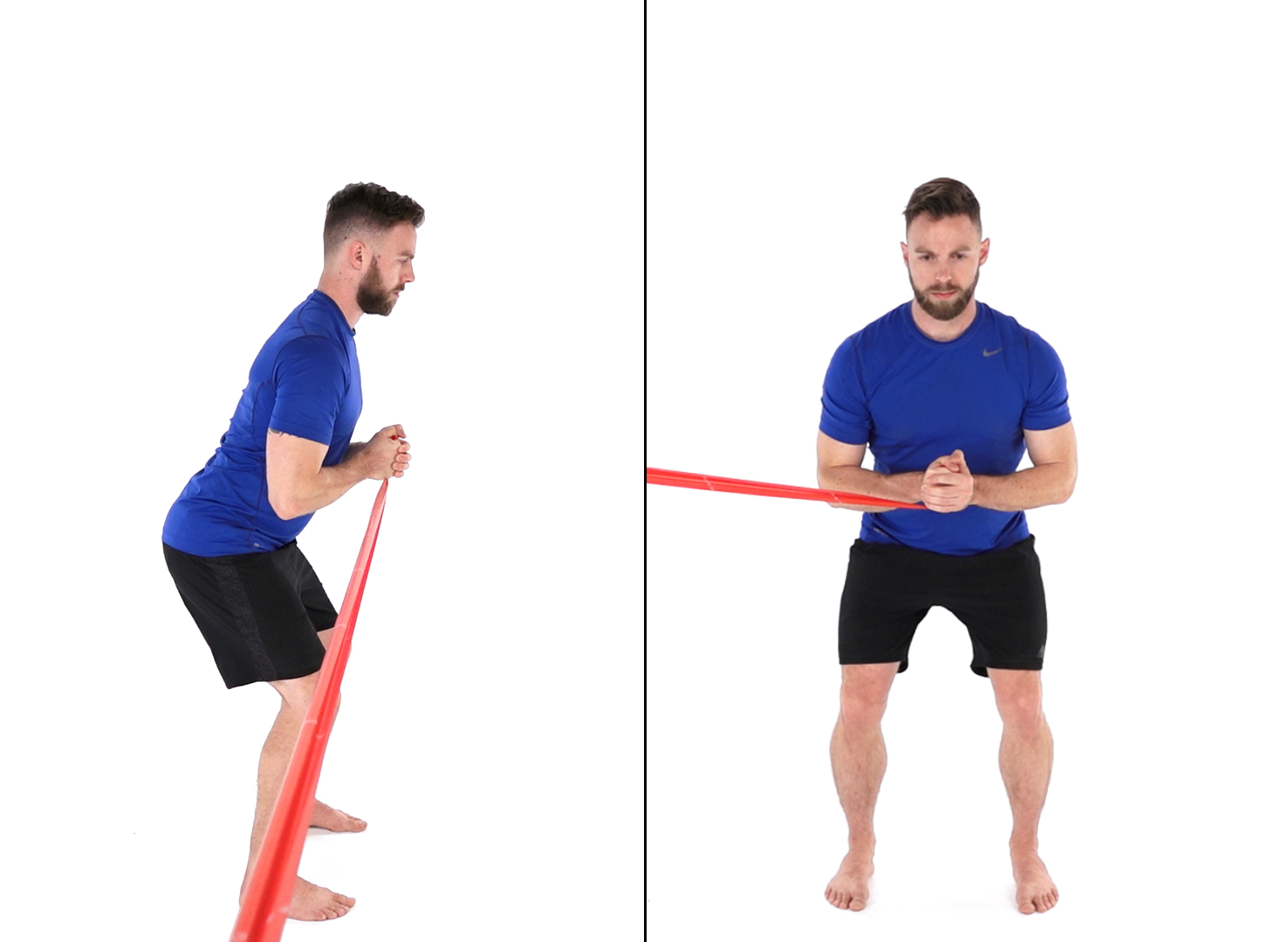 Man using stretch bands